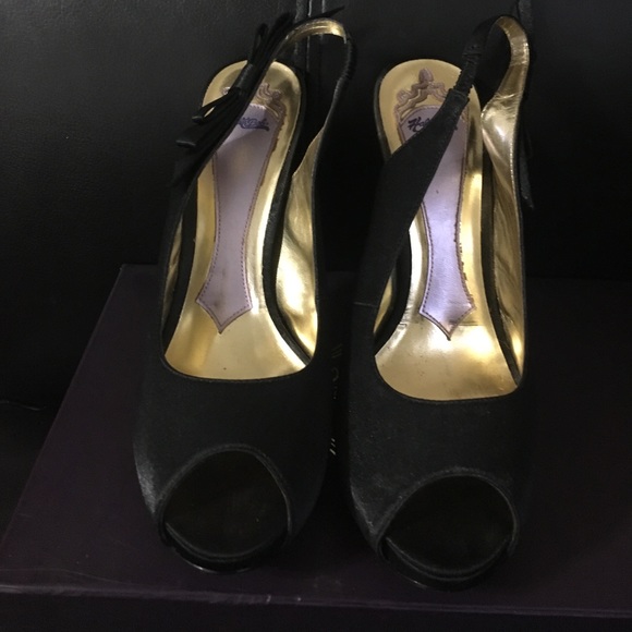 Hale Bob Satin Slingback Peep-toe Pumps - Picture 1 of 4